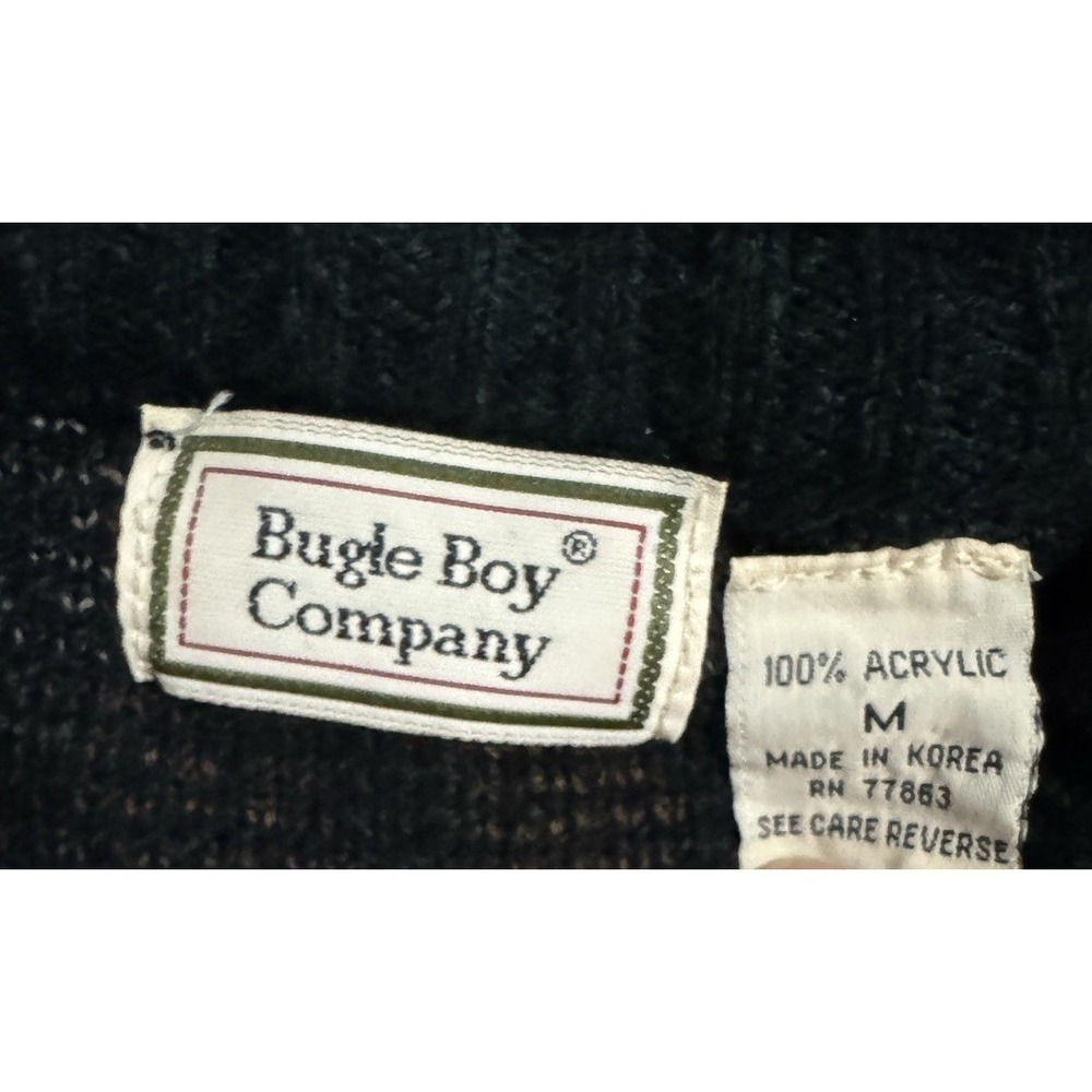 VTG Bugle Boy Sweater Mens Medium Geometric Knit Pullover Crewneck Y2K Retro - Picture 7 of 8